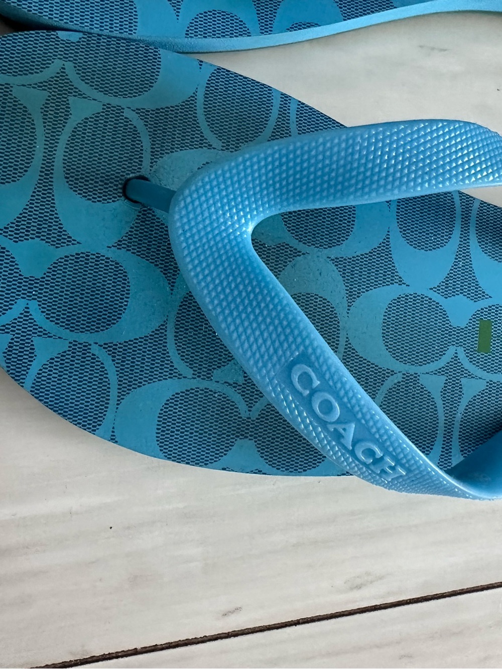 COACH Women Blue Logo Flip Flop Sandals size 6B - Picture 2 of 5